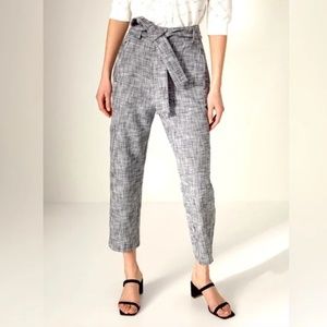 NWOT Wilfred Aritzia Tie-Front Tweed Pant (Size 6) - Black/White